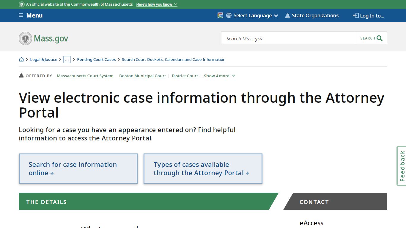 View electronic case information through the Attorney Portal